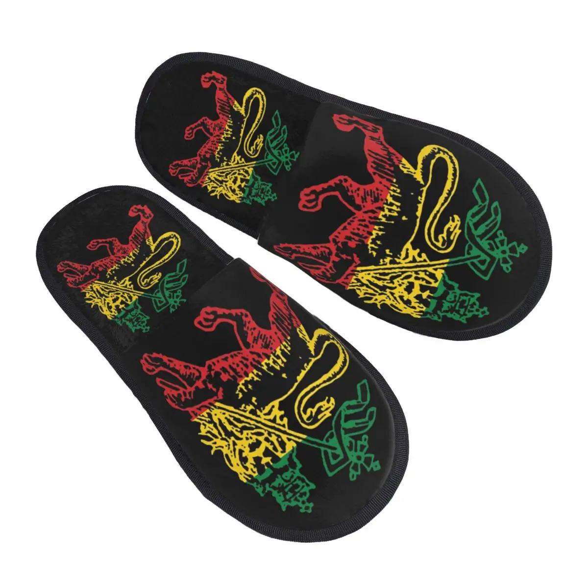 Custom Jamaica Rasta Reggae Lion Sunglass Art Soft Memory Foam House Slippers Women Cozy Warm Anti-Skid Slipper