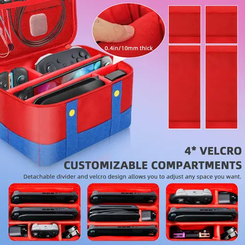 Imagen 2 del producto Lindo estuche de transporte para Nintendo Switch 2 /Lite/OLED, estuche de transporte de viaje de almacenamiento protector impermeable de carcasa suave portátil