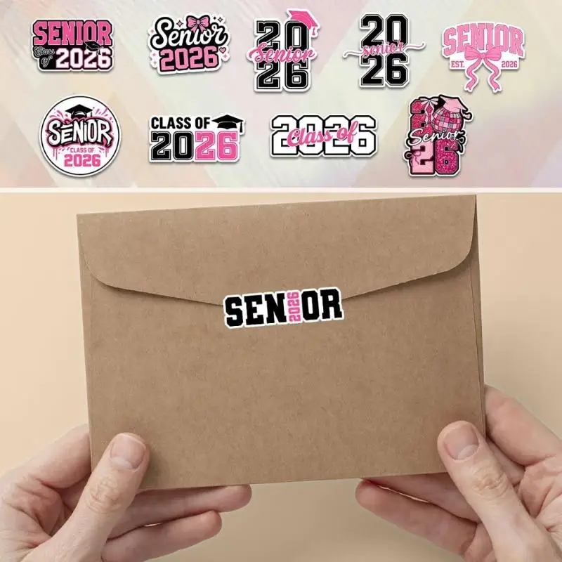 L9NA 2026 Graduation Sticker Pack Additional Waterproof Decorative Labels For Yearbook Laptops Offerings Senior Class