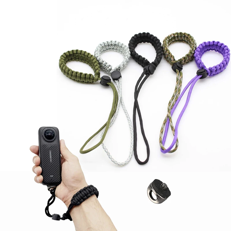 Para GoPro 13 12 11 10 Insta 360 X5 X4 DJI OSMO 360 Nano Action 6 5 Pro 4 correa de muñeca de nailon cuerda de seguridad tornillo de cordón antipérdida