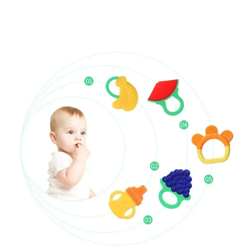 1PCS Baby Teething Toys for Newborn Infants Safe Infant and Toddler Silicone Teethers Soothe Babies Gums, Perfect Baby Gift