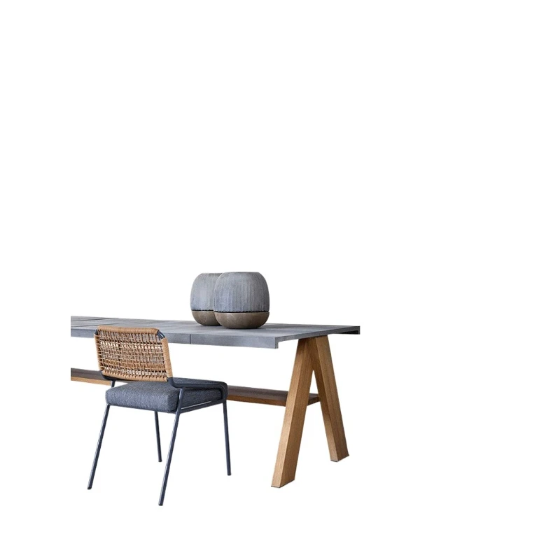 

Nordic outdoor rattan tables and chairs courtyard balcony terrace leisure rattan chairs bench outdoor waterproof and sunscreen