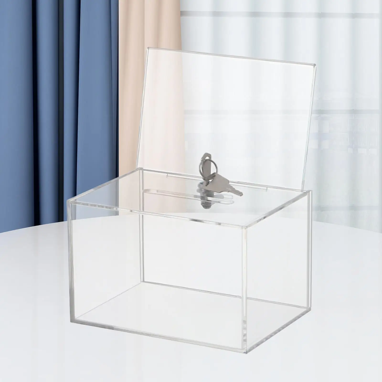 Acrylic Donation Box Sign Holder Comment Box Clear Ballot Box Suggestion Box for Business Fundraising Conference Charity School