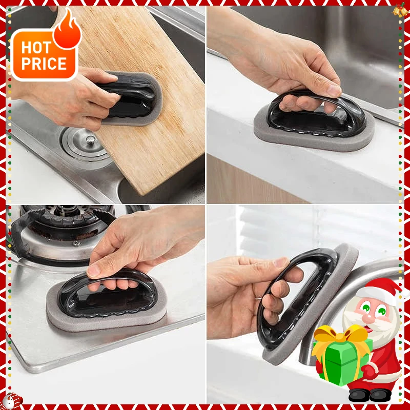 فرشاة إسفنجية الصنفرة السحرية الأكثر مبيعًا 2025 - إزالة التلوث غير الكيميائي، مثالية لصدأ حمام المطبخ، مقبض مريح لسهولة الاستخدام