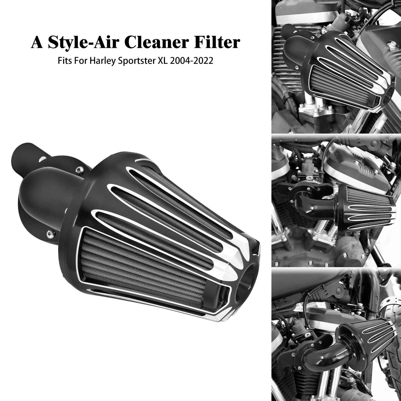 

Motorcycle CNC Air Cleaner Intake Filter For Harley Sportster XL 48 883 1200 72 Custom Iron Super Low Roadster 2004-2021 2022