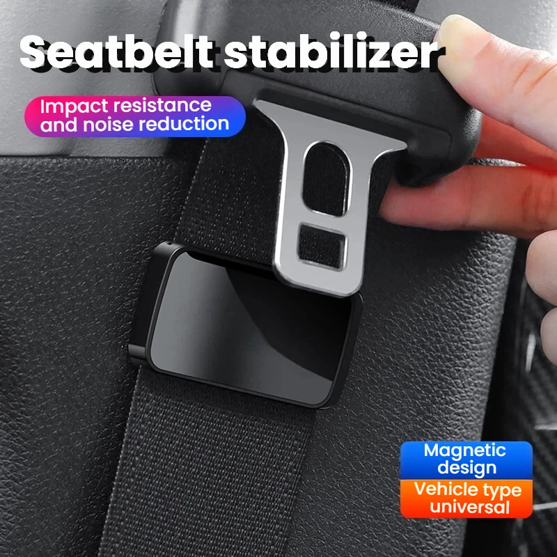 1/2pcs Magnetic Suction Car Seat Belt Fixing Clips Auto Seat Belt Holder Stabilizer Fastener Adjustable Clip Seat Belt Stopper