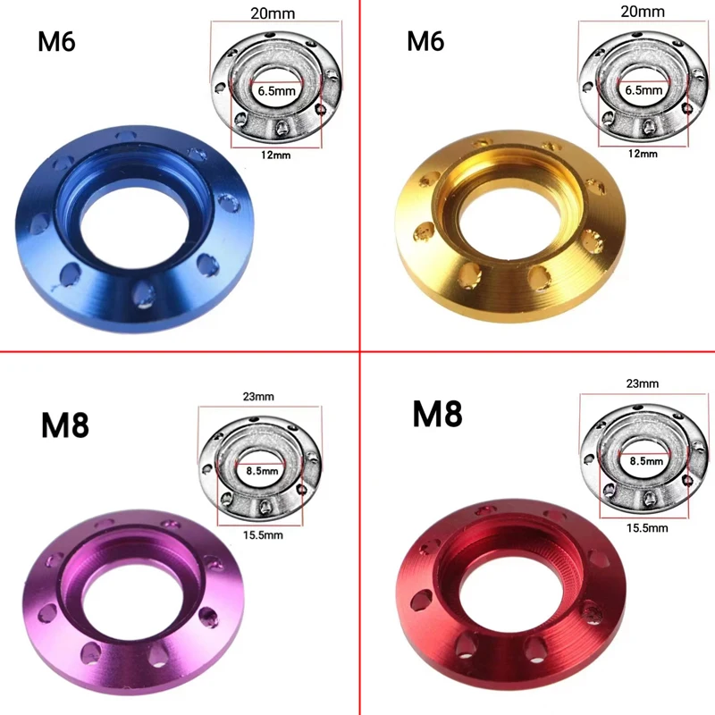 Aluminum Alloy Color Screw Cap Reinforcement Non-slip E-motorcycle Modification Accessories Flange Fastening Gasket Decoration