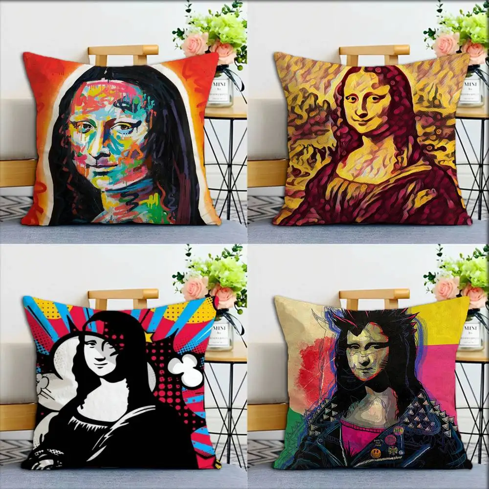 

Mona Lisa funny meme World Various Sizes Square Pillow Case For Car Home Bedchamber Decor