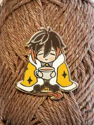 Cozy Zhongli Enamel Pin Genshin Impact