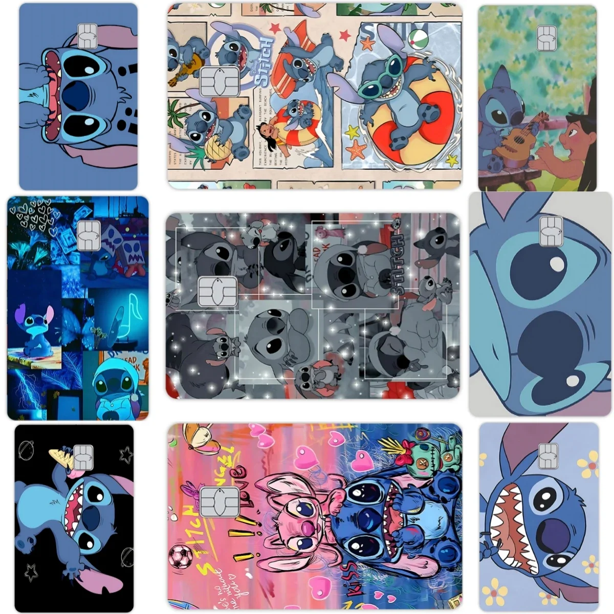 

1pc S-titch Diy Credit Card Skin Anmie Stickers Kawaii Visa Debit Bank Card Front Side Protective Film Cover Stickers Decoration