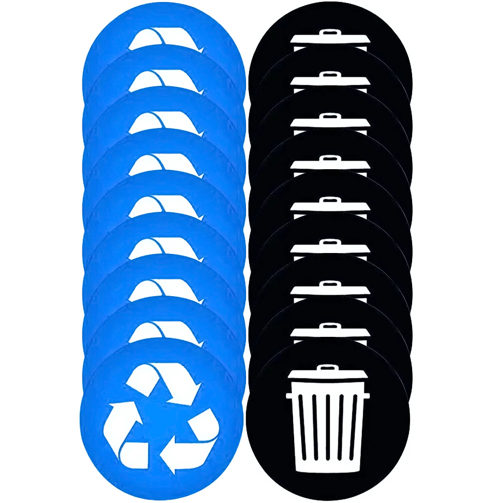 

Self Adhesive PVC Recycling Stickers Trash Cans Waste Decals Garbage Bin Labels Removable Waterproof Reusable Home Daily Use