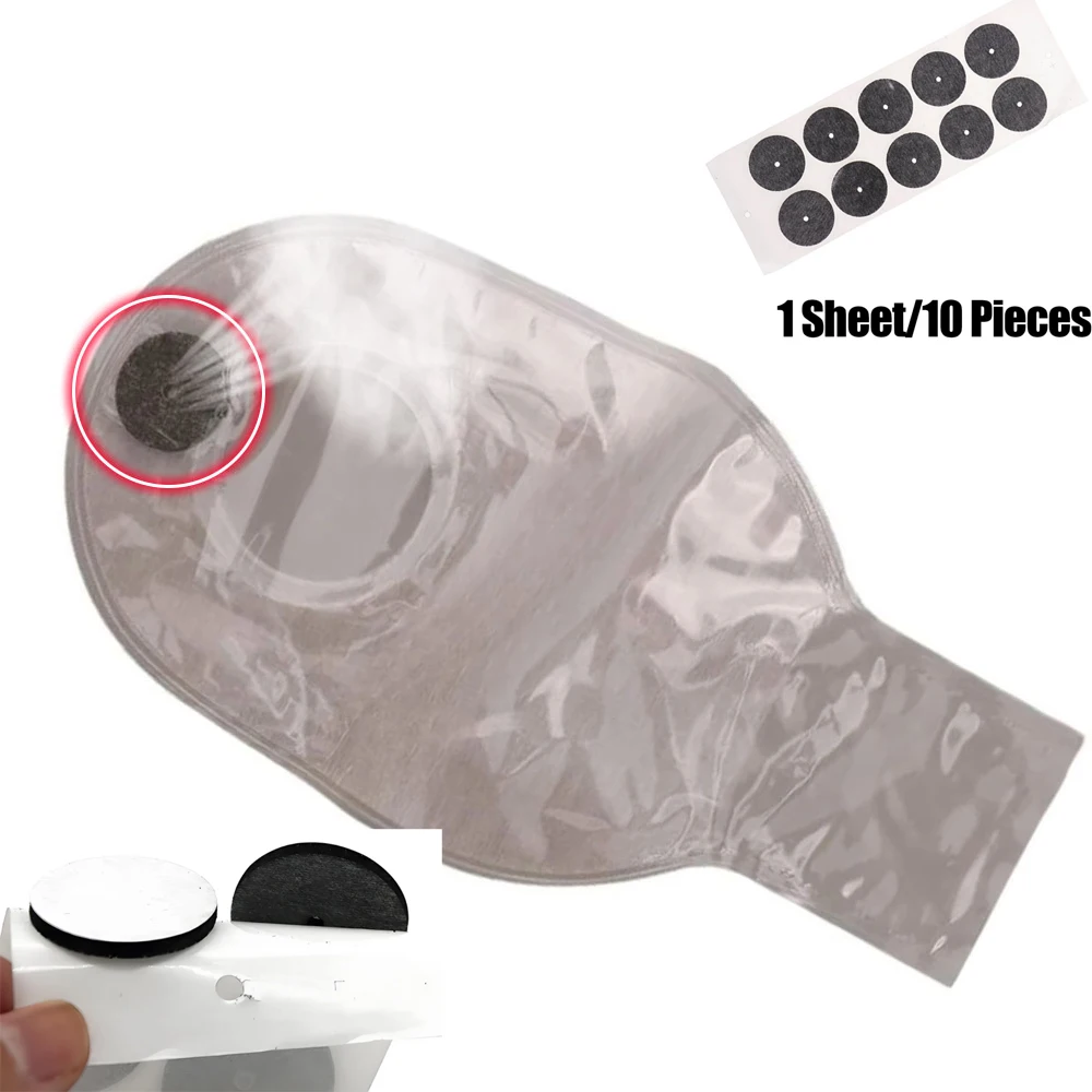 10pcs/Sheet Activated Carbon Anorectal Ostomy Bag Filter Sheet Absorb Exhaust Deodorize Filter Carbon