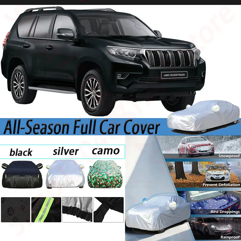 

Outdoor Waterproof Car Covers For Toyota Land Cruiser Prado 2002-2025 SUV Sun Anti-UV Rain Snow Wind Protection Cover Dustproof