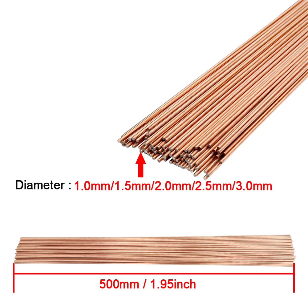 5/10/20Pcs 500mm  BCu93P Brass Welding Rod Phosphorus Copper Electrode Welding Rod No Need Solder Powder Welding Rods