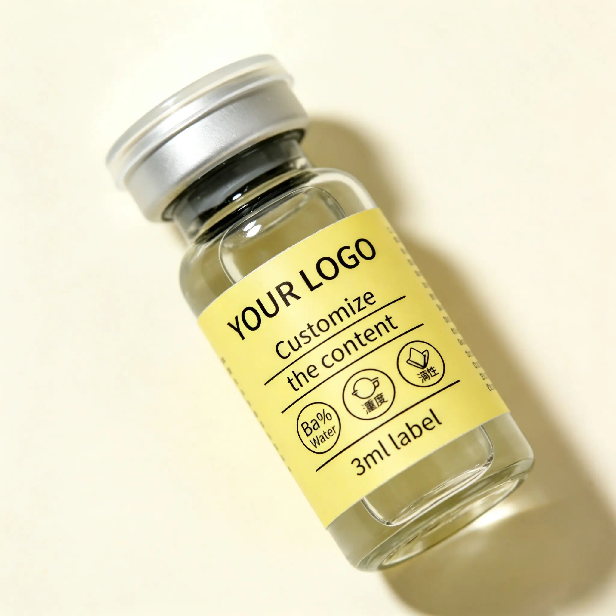 Durable Vinyl Adhesive Labels Custom for 3ml 5ml 10ml Peptide Powder Beauty Packaging
