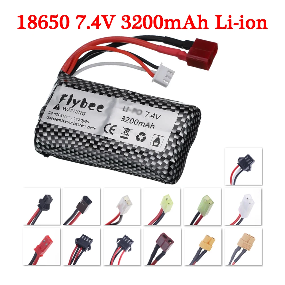 18650 Battery 7.4V 3200mAh Li-ion Battery 2S For SCY-16101 SCY-16102 SCY-16103 SCY-16201 SCY-16301 SCY-16302 RC Truck Toys Parts