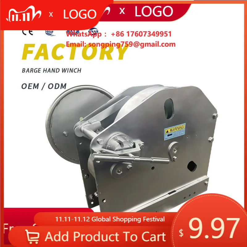 KLD 400KN Manual Mooring Winch 40 Ton Heavy Duty Marine Winch for Barge Deck with CE Certificate ODM