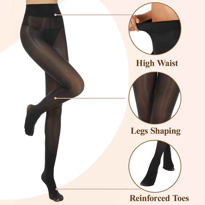 

1 Pair 15D Women's Shiny Sheer Tights 2025 Summer Elastic High Waist Silk Comfort Stockings Oil Shimmery Nylons Pantyhose