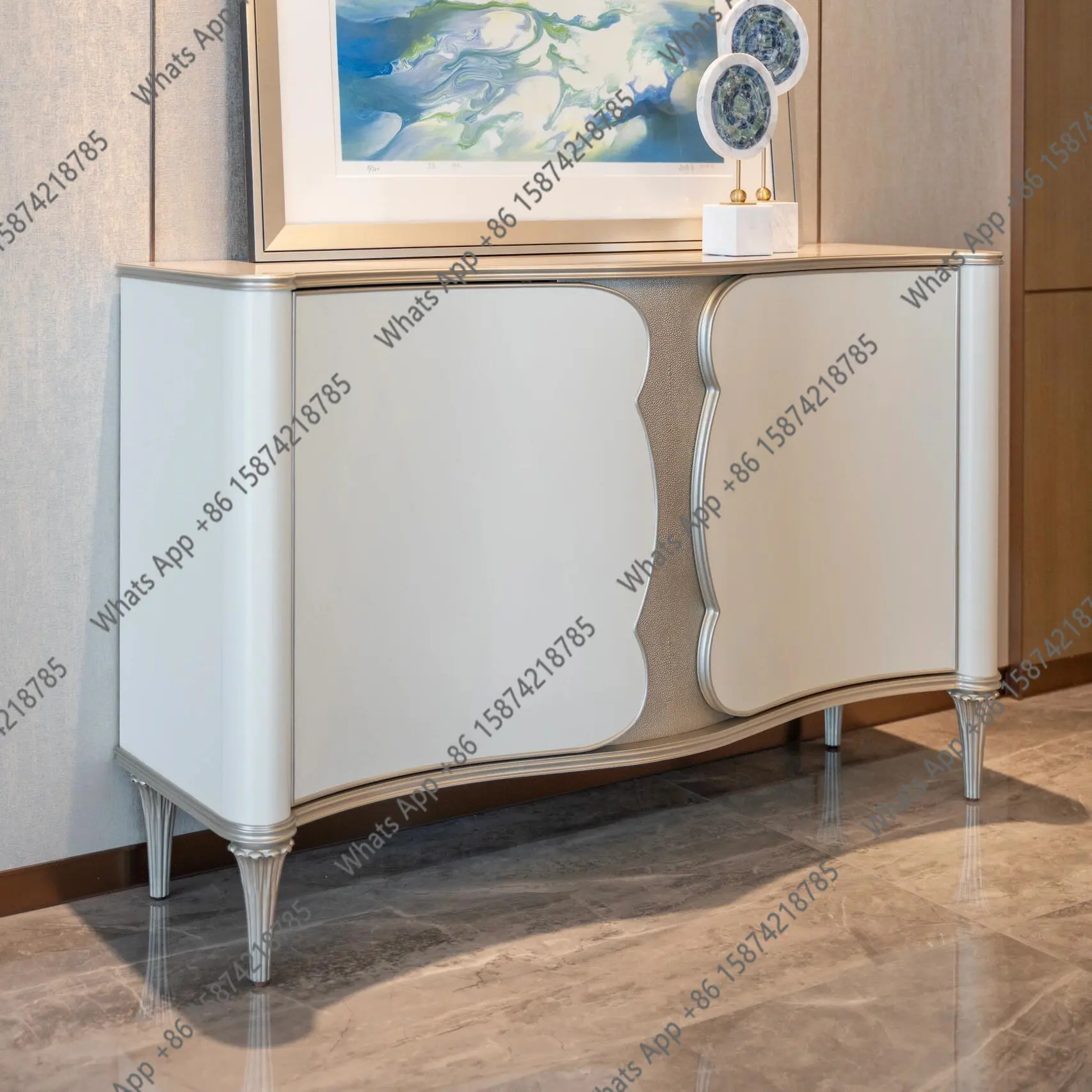 

Настенный шкаф Meike Cream Wind из массива дерева в американском стиле, 69 дюймов, для столовой, многофункциональный, для прихожей