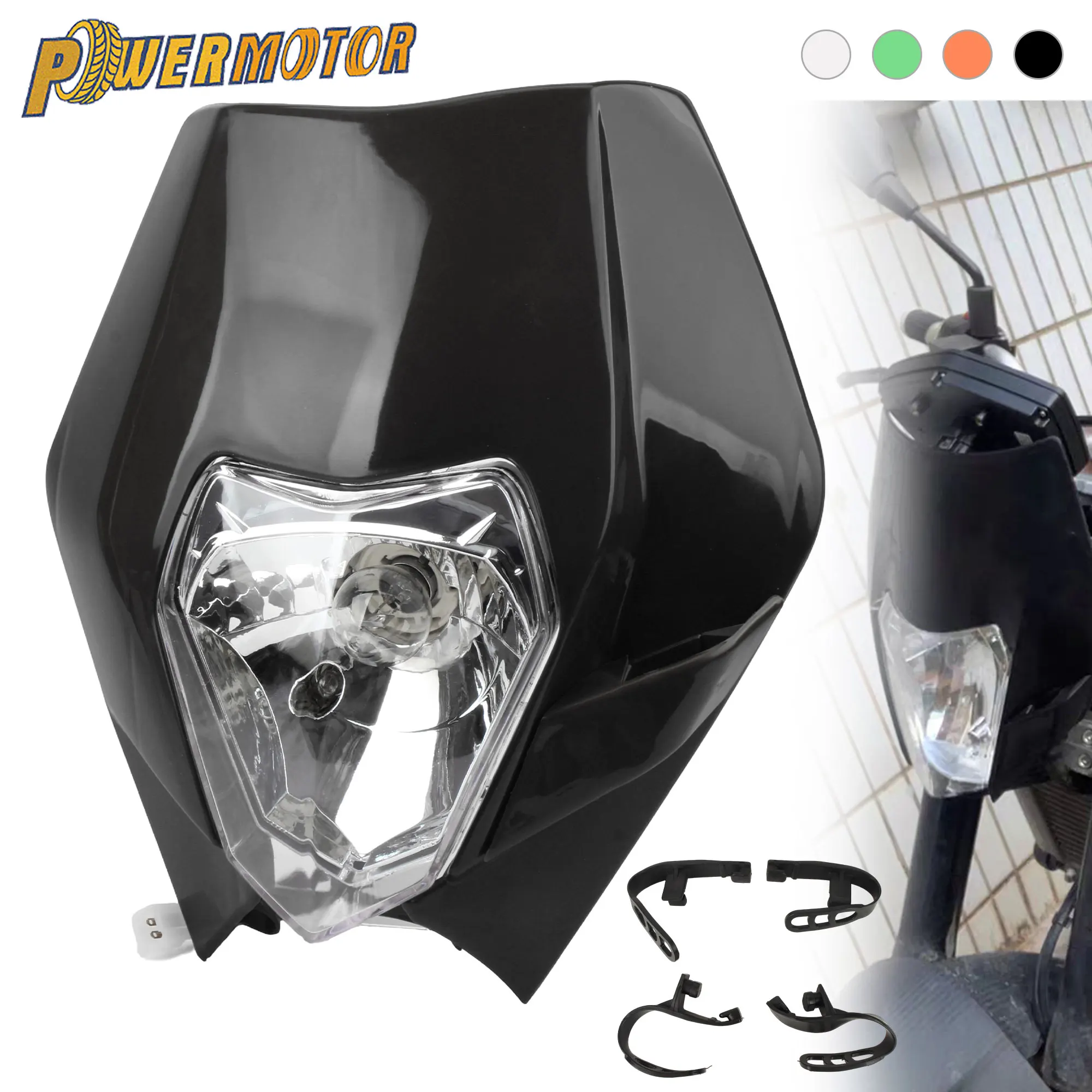 

For KTM EXC SX XC XCW 125 to 530 Motorcycle DirtBike Halogen Headlight Assembly Enduro Motocross Supermoto Headlamp Modified