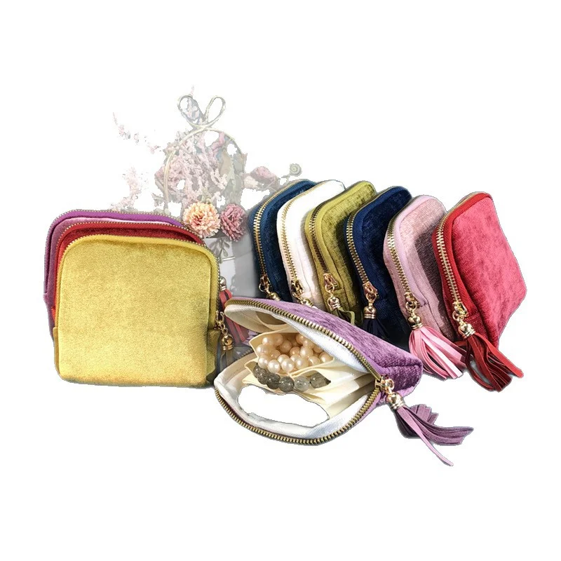 High-end Velvet Jewelry Storage Bag Six Layers Crystal Bracelet Tassel Storage Bag Bracelet Cloth Bag Jewelry Bag Accessories image 4