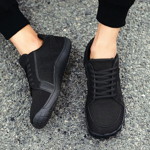 남성용 통기성 맨발 와이드 토 신발, 부드러운 밑창 및 미끄럼 방지 야외 워킹 신발, 남성용 플랫 로퍼 플러스 사이즈 39 