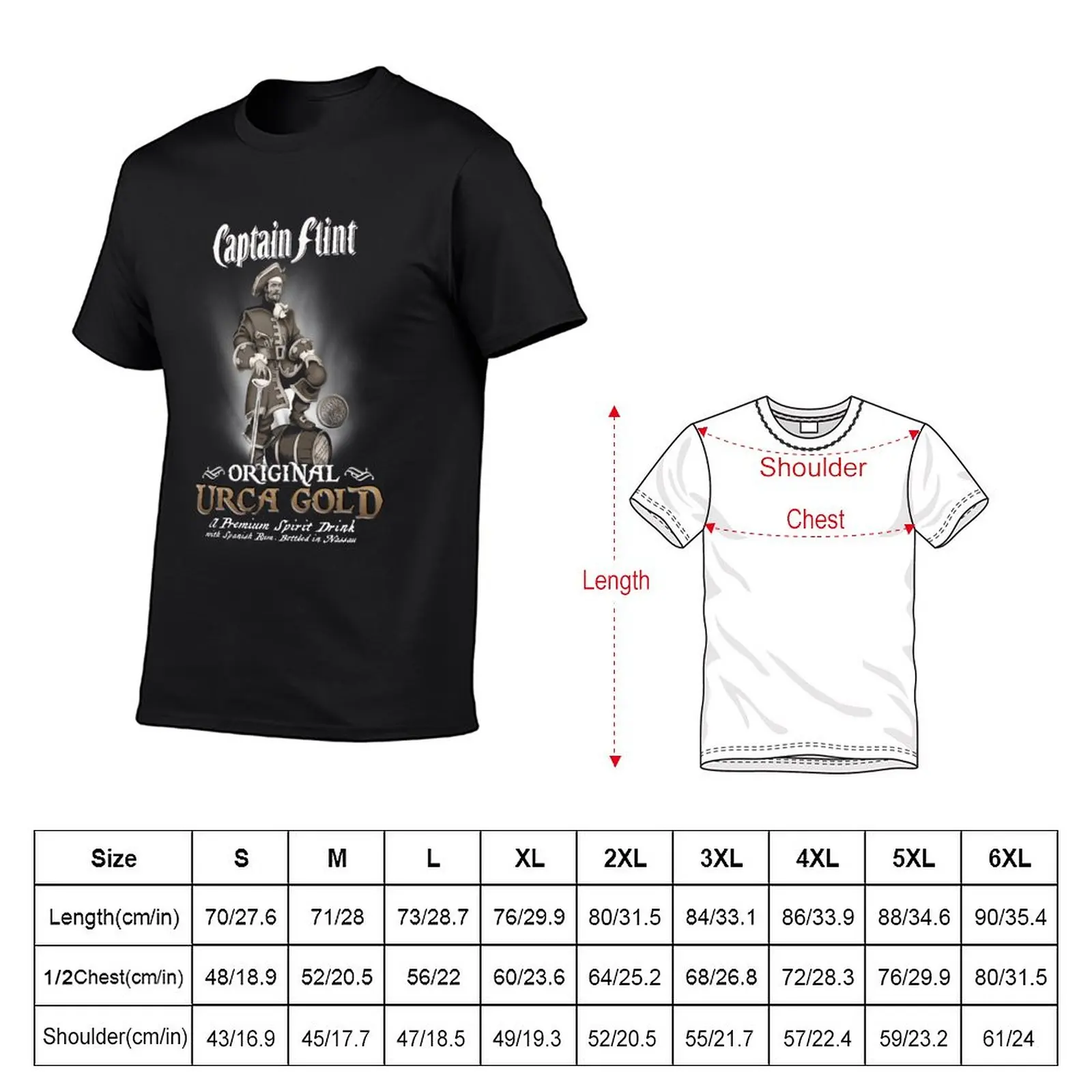 Captain Flint Rum T-Shirt summer clothes sweat shirt korean fashion sweat shirts mens vintage t shirts