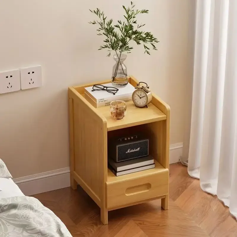 Simple bedside table Light luxury high-end shelf Home bedroom Rental room Side cabinet Home bedside finishing