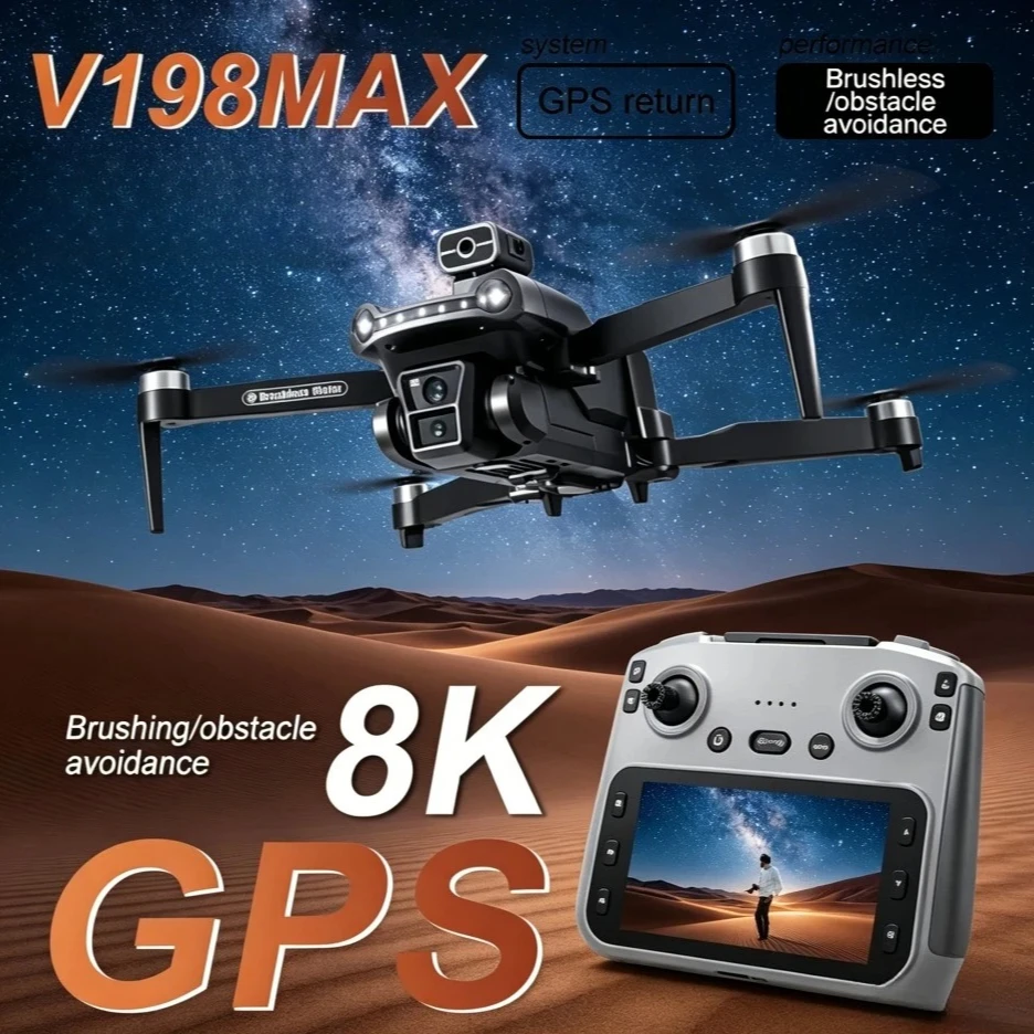 Drone Ls Rc - Original V198MAX Foldable Quadcopter GPS 8KHD