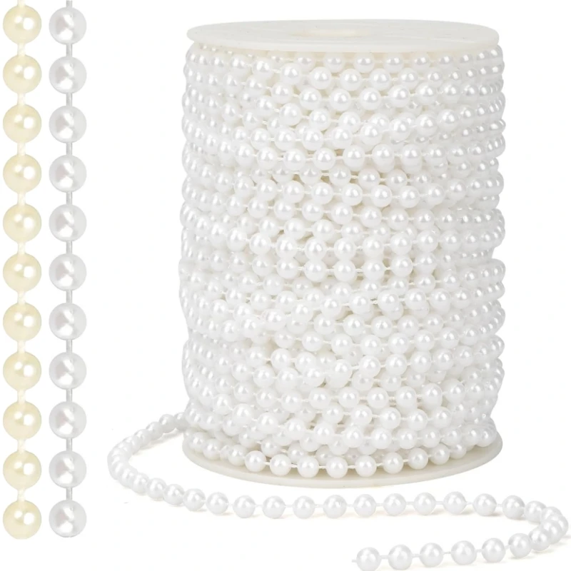 

2/5m ABS Imitation Pearl Bead Chain Line Cord Thread Trim 4/5/6/8/10mm for Wedding Party Decoration DIY Jewelry Accessories