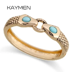 New Arrivals Luxury Snake Cuff Bracelet Vintage Animal Statement Antique Gold Bangle Fashion Jewelry for Women Girls