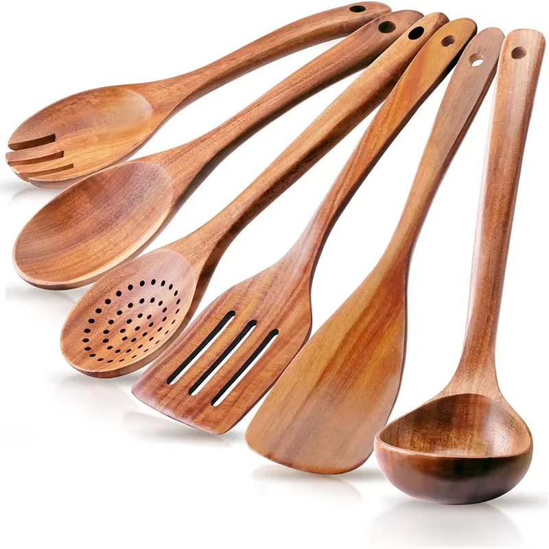 Home Cooking Utensil Set - Wooden Kitchen Utensil Set Natural Acacia