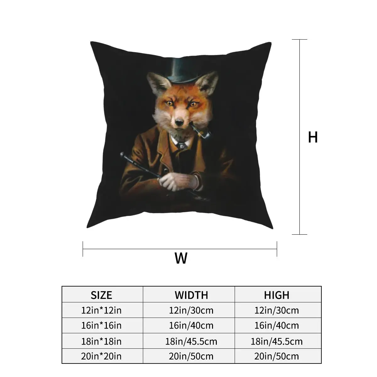 45x45cm Victorian Animal Portrait Pillowcase Vintage Fox Dog Cat Rabbit Cushion Cover Cool Decorative Polyester Pillowcase