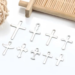 20pcs Stainless Steel Charm Cross Pendants for DIY Necklace Earrings Bracelet Jewelry Making Hip Hop Crosses Pendant Accessories