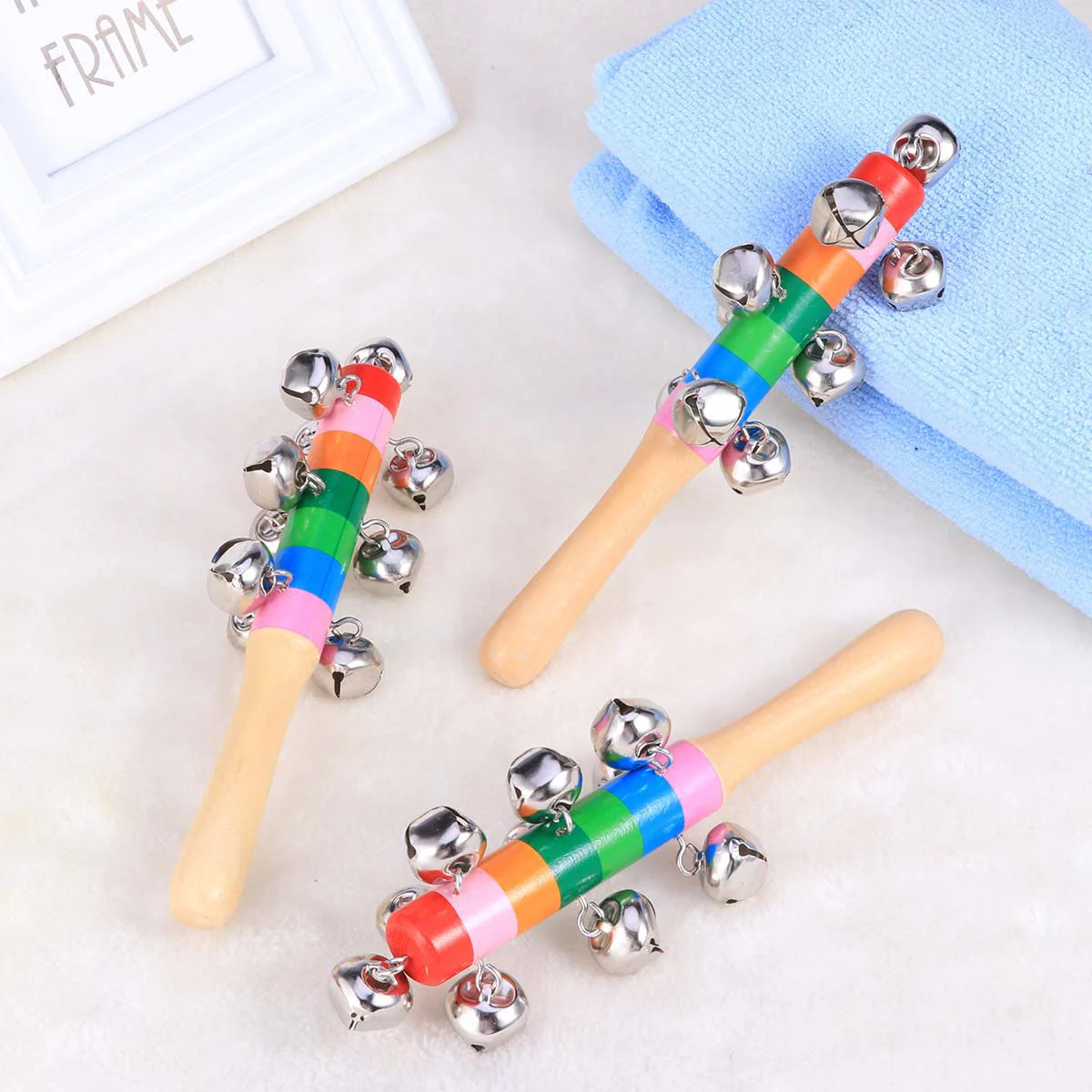 3 Pcs Music Instruments for Kids Hand Bell Musical Children Tools Toys Rattle The