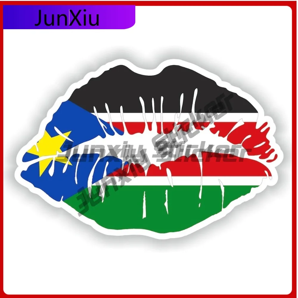 

South Sudan Flag Lips National Emblem Sticker Vacation Stickers Personalized X 500 Motorcycle Stickers Suv Window Camping Logo