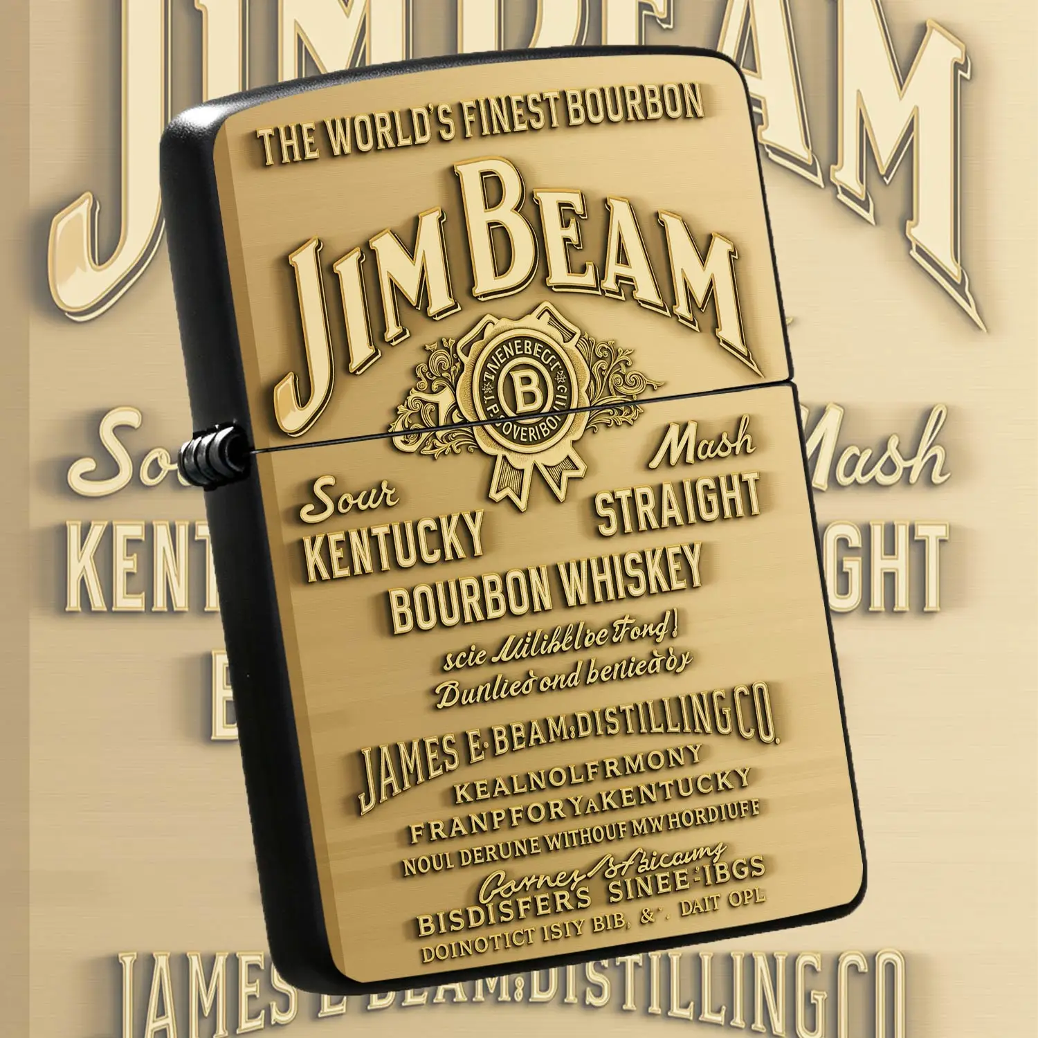 Vintagebeam Bourbon Themed Lighter, Embosseddesktop Ornament For Candle Camping Bonfire, Ideal Practical Present For Whiskey Enthusiast Home Outdoor Daily Use A Humorous And Interesting Lighter
