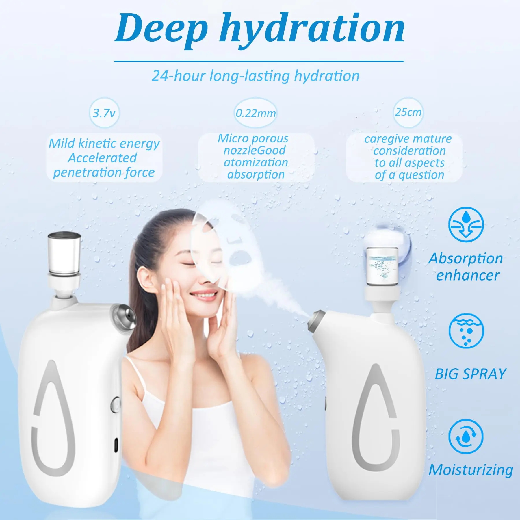 Facial Steamer Ionic Hot Mist Facial Heating Sprayer Pore Cleaner Skin Moisturizing SPA Humidifier Atomizer Home Skin Care Tool