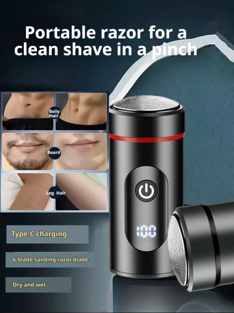 

Men's Mini Portable Digital Electric Shaver TYPE-C Charging IPX6 Waterproof Wet Dry Dual-use Shaver