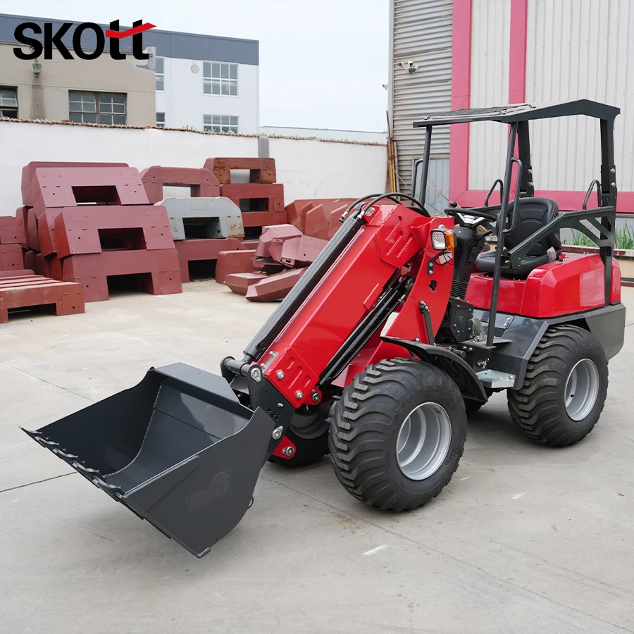 

Сочлененный погрузчик / Мини-погрузчик на колесном ходу, компактный фронтальный погрузчик с гидравлическим рулевым управлением и ковшом