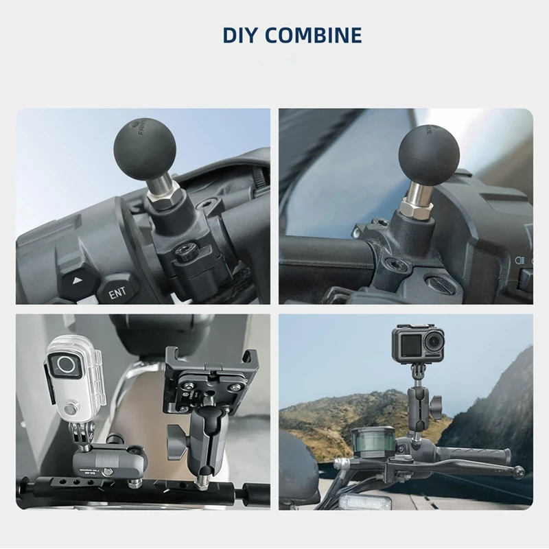 2 حزمة 1 بوصة محول الكرة مع M10x1.25 متري الموضوع متوافق مع RAM يتصاعد B حجم مزدوج المقبس الذراع M10