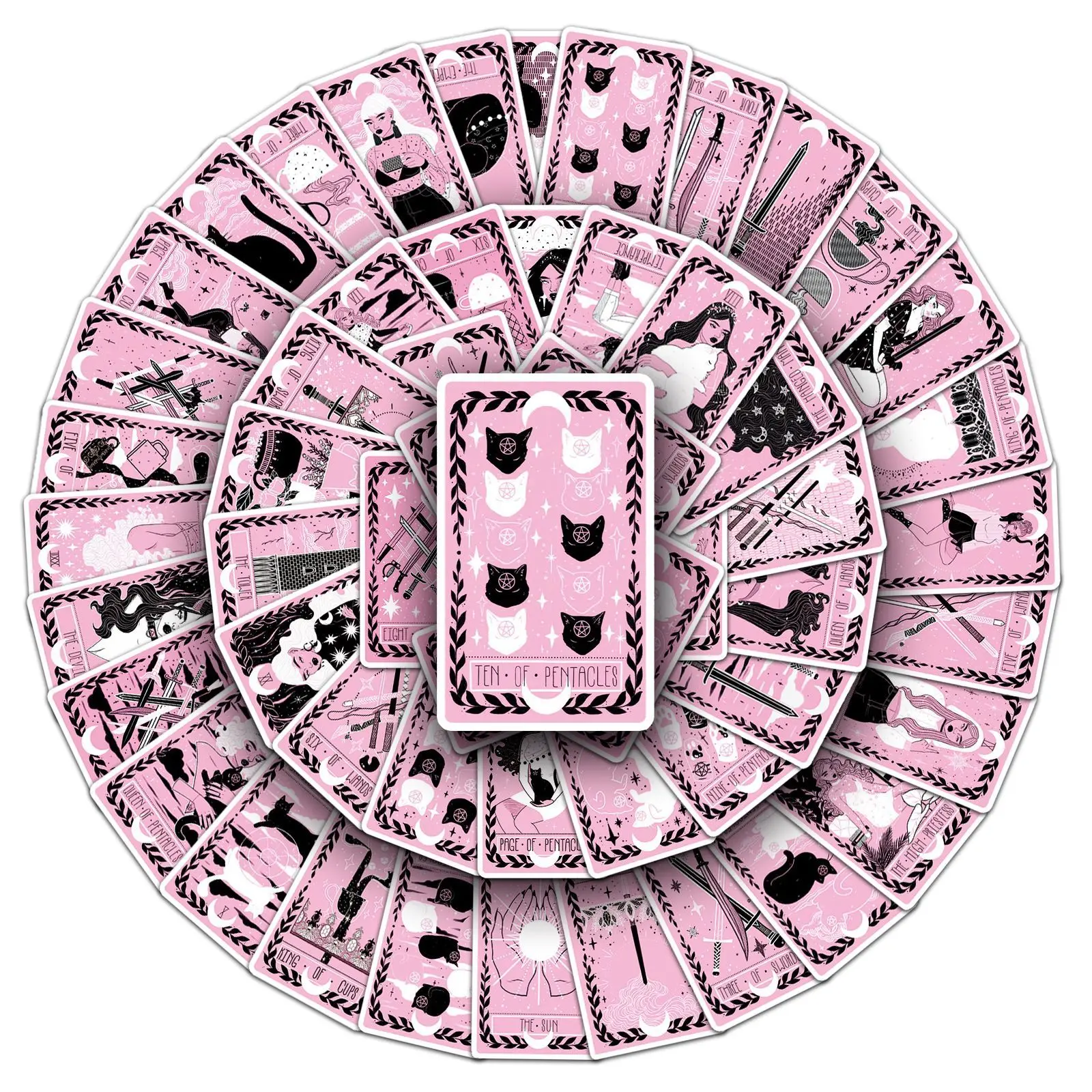 78 個ブラックピンクタロットグラフィティステッカートレンディな装飾ラップトップギターウォーターカップ iPad 防水ステッカー子供のおもちゃ