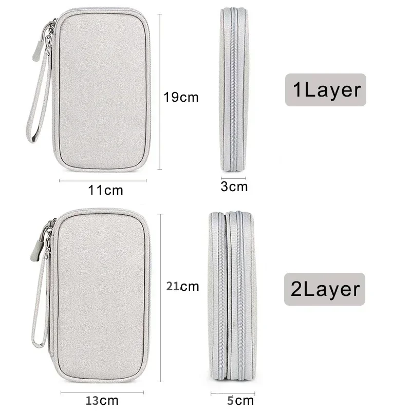 Multi-layer Digital Accessory Storage Bag Dust Proof Power Supply Hard Disk Protective Cover Power Bank Data Cable Storage Bag