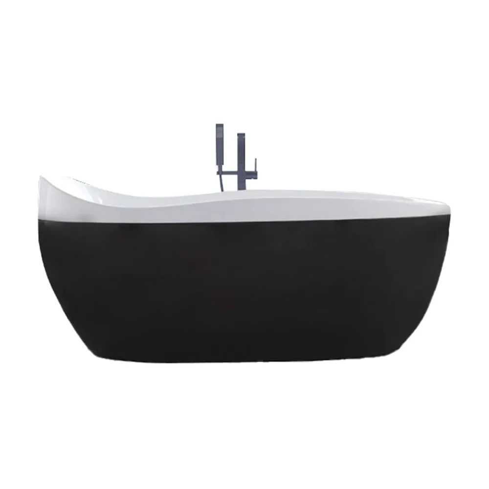 

Acrylic Material Black White Whirlpool Massage Soaking Freestanding Bathtub with Drainer for Bathroom