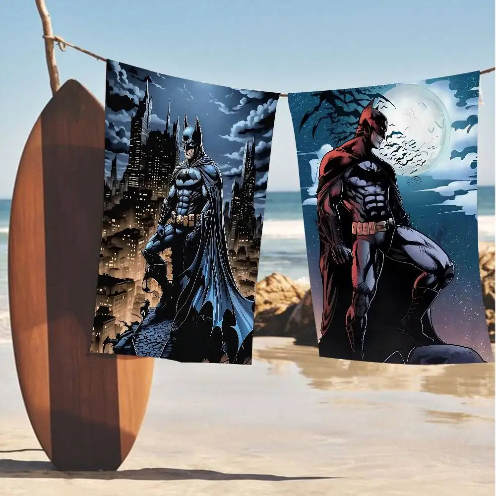 Cartoon B-BatmanS Classic Beach Towel Colorful Bath Towels for Girl Microfiber Quick  Custom Sand Free Beach Yoga Spa Gym Pool