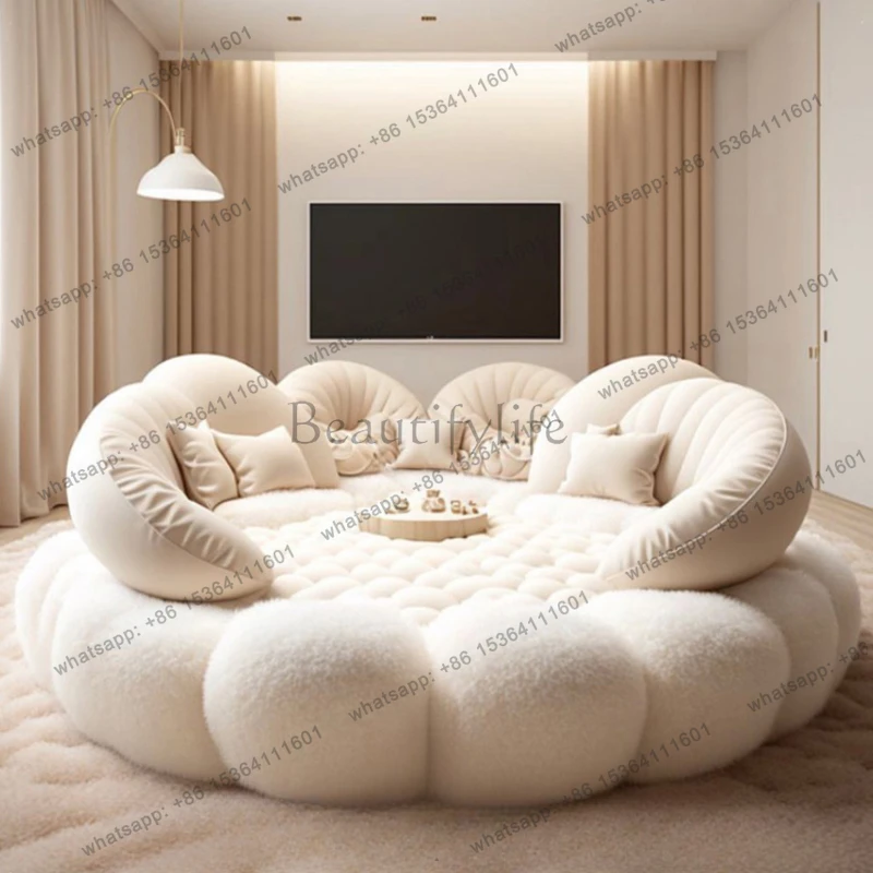 8Round Aesthetics Soft Bed Frame European Full Master Bedroom Hotel Create Bed King Size Fashionable Modern Cama Casal Furniture
