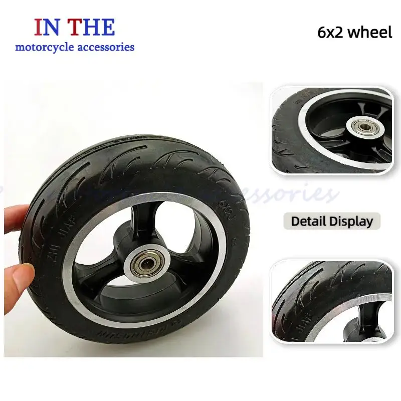 6X2 Solid Tires with Hub Set for Scooters - High-Quality 6-Inch Option