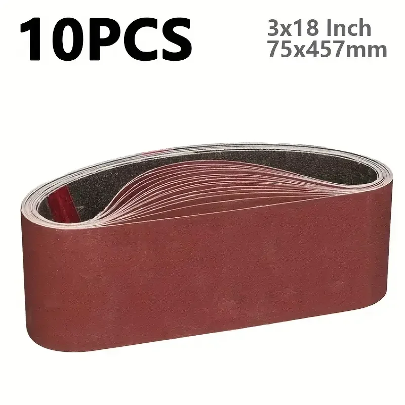 10Pcs 457 * 75 wood metal polishing abrasive belt, different particle sizes 80/120/150/240/400, 2 pieces of each particle size