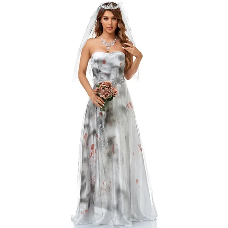 

Halloween Cosplay Ghost Bride Vampire Party Costume Stage Show Gory Bloody