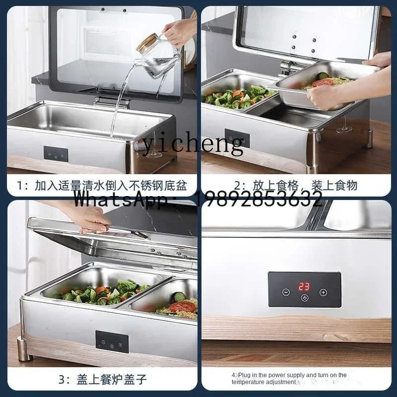 

b15Xl304 Stainless Steel Hydraulic Buffet Stove Electric Heating Visual Flip Fireless Cooker
